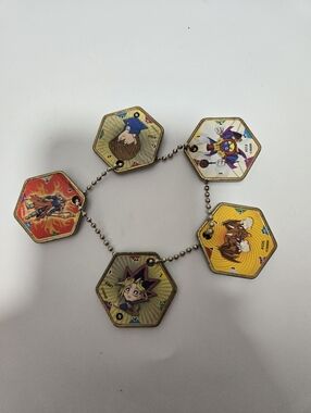 Lot of Vintage Yu-Gi-Oh Hexors Battle Tiles Medallions Metal Pendants Takahashi